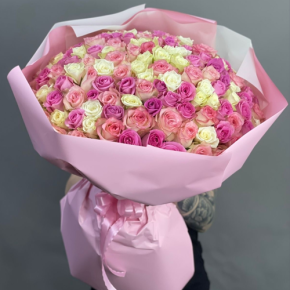 Букет из 151 кенийской розы микс (40 см) в Шатуре