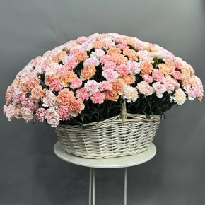 Композиция в корзине из 251 диантуса микс в Шатуре