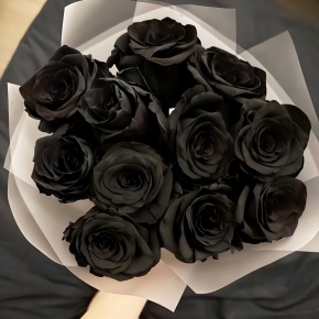 Букет "Черная королева" из 11 черных роз Эквадор (60 см) в Шатуре