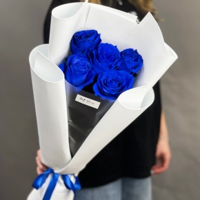 Букет из 5 синих роз Эквадор в Шатуре