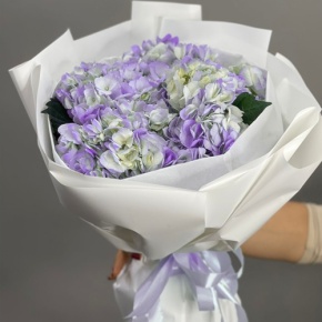 Букет из 5 фиолетовых гортензий в Шатуре