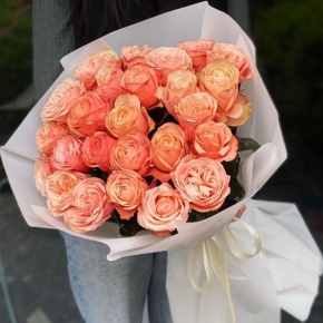 Букет из 23 пионовидных роз Эквадор сорта Кахала (60см) в Шатуре