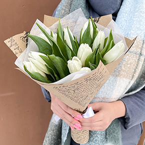 Букет 11 белых тюльпанов в Шатуре