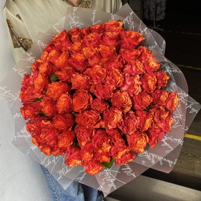 Букет 75 огненных роз (40 см) в Шатуре