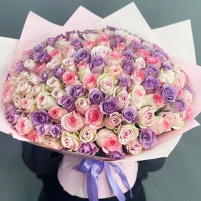 Букет из 101 розы нежный микс (40 см) в Шатуре