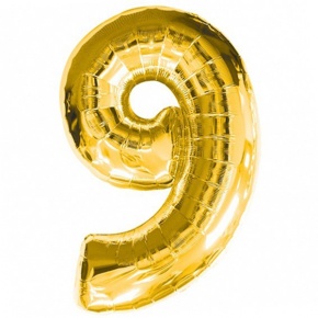 Шар гелиевый цифра 9 (40х102 см) в Шатуре