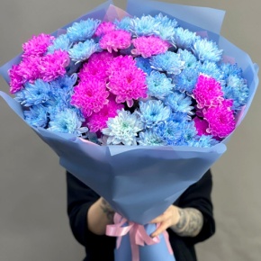 Букет "Матильда" из 15 кустовых хризантем в Шатуре