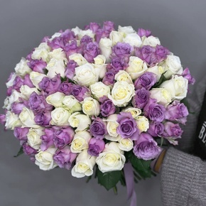 Букет "Фиолетовый микс" из 101 розы (40 см) в Шатуре