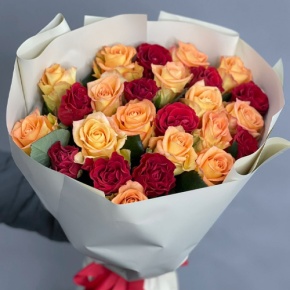 Букет "Прайм" из 25 роз Оранж и Эль Торо (50 см) в Шатуре
