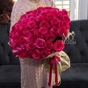 Букет 51 роза Эквадор Пинк Флоид (60 см) в Шатуре