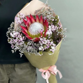 Букет из хамелациума, лимонниума и протеи в Шатуре