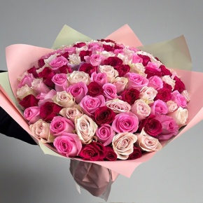 Букет "Ода любви" из 101 розы микс (40 см) в Шатуре