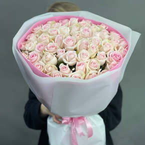 Букет из 51 нежной пастельной розы (60 см) в Шатуре