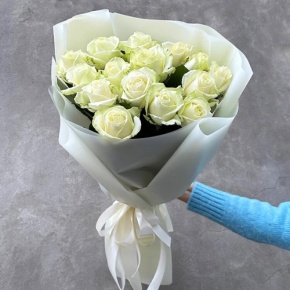 Букет "Умка" из 15 белых роз (50 см) в Шатуре
