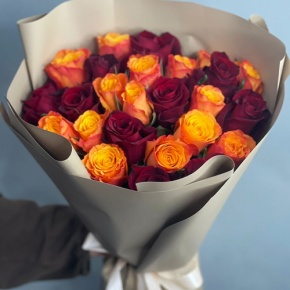 Букет из 25 Кенийских роз микс (40 см) в Шатуре