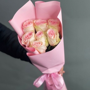 Букет 7 Кенийских розовых роз (40 см) в Шатуре