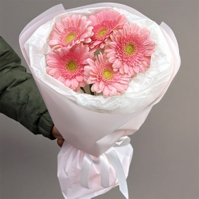 Букет из 5 розовых гербер мини в Шатуре