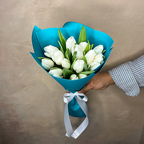 Букет 15 белоснежных тюльпанов в Шатуре