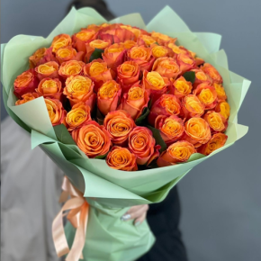 Букет из 71 огненной розы (40 см) в Шатуре