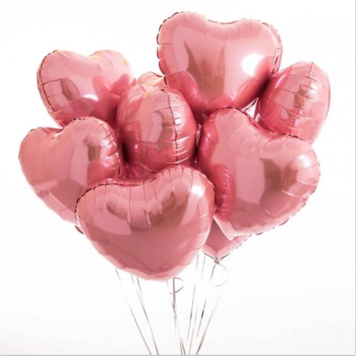 Сердце розовое фольгированный шар с гелием (45 см) в Шатуре